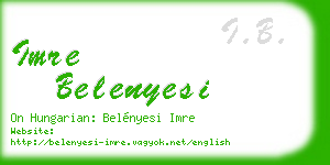 imre belenyesi business card